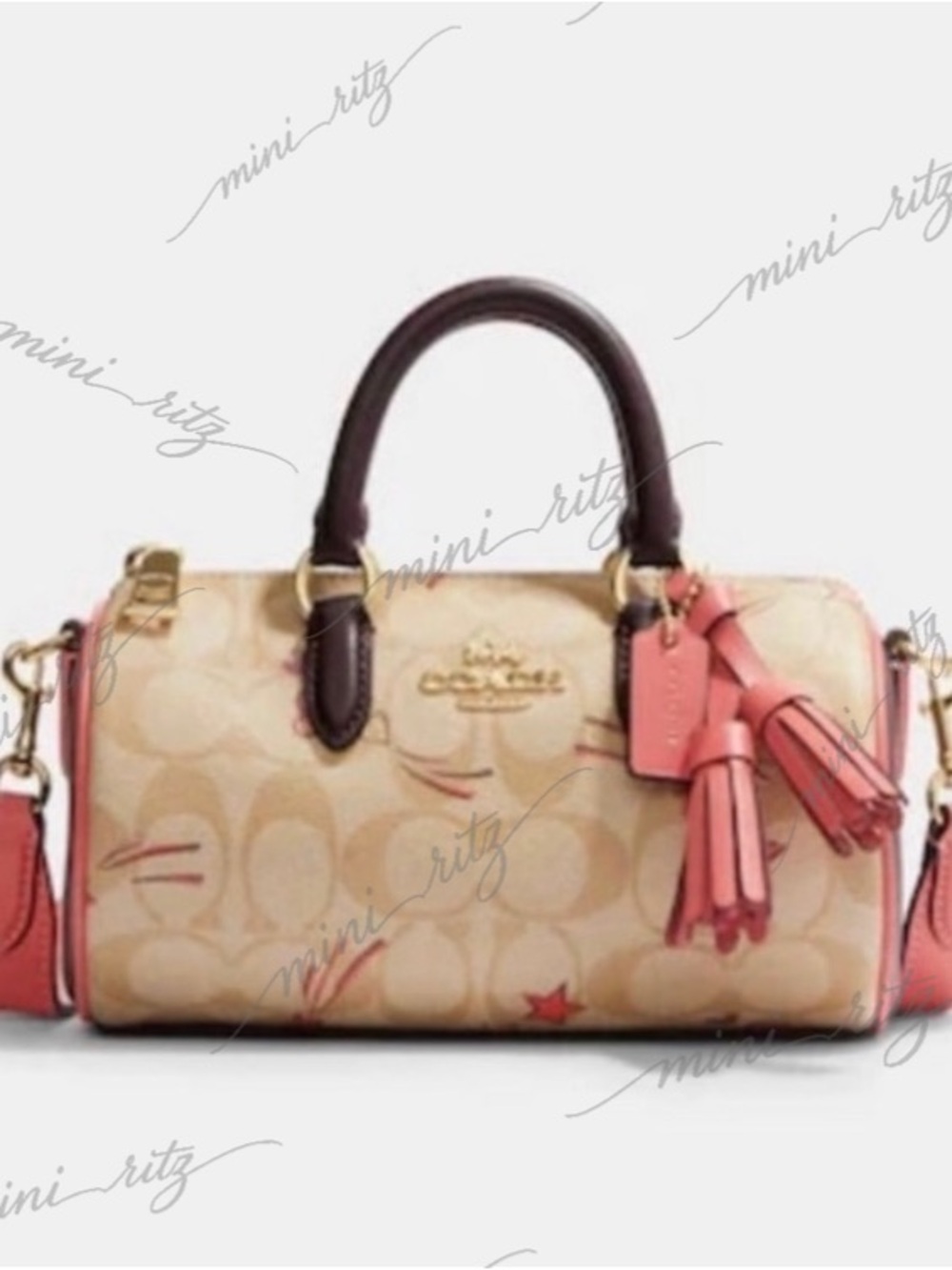Coach Signature Heart Star Lacey Light Khaki Multi Color Crossbody Bag NWT